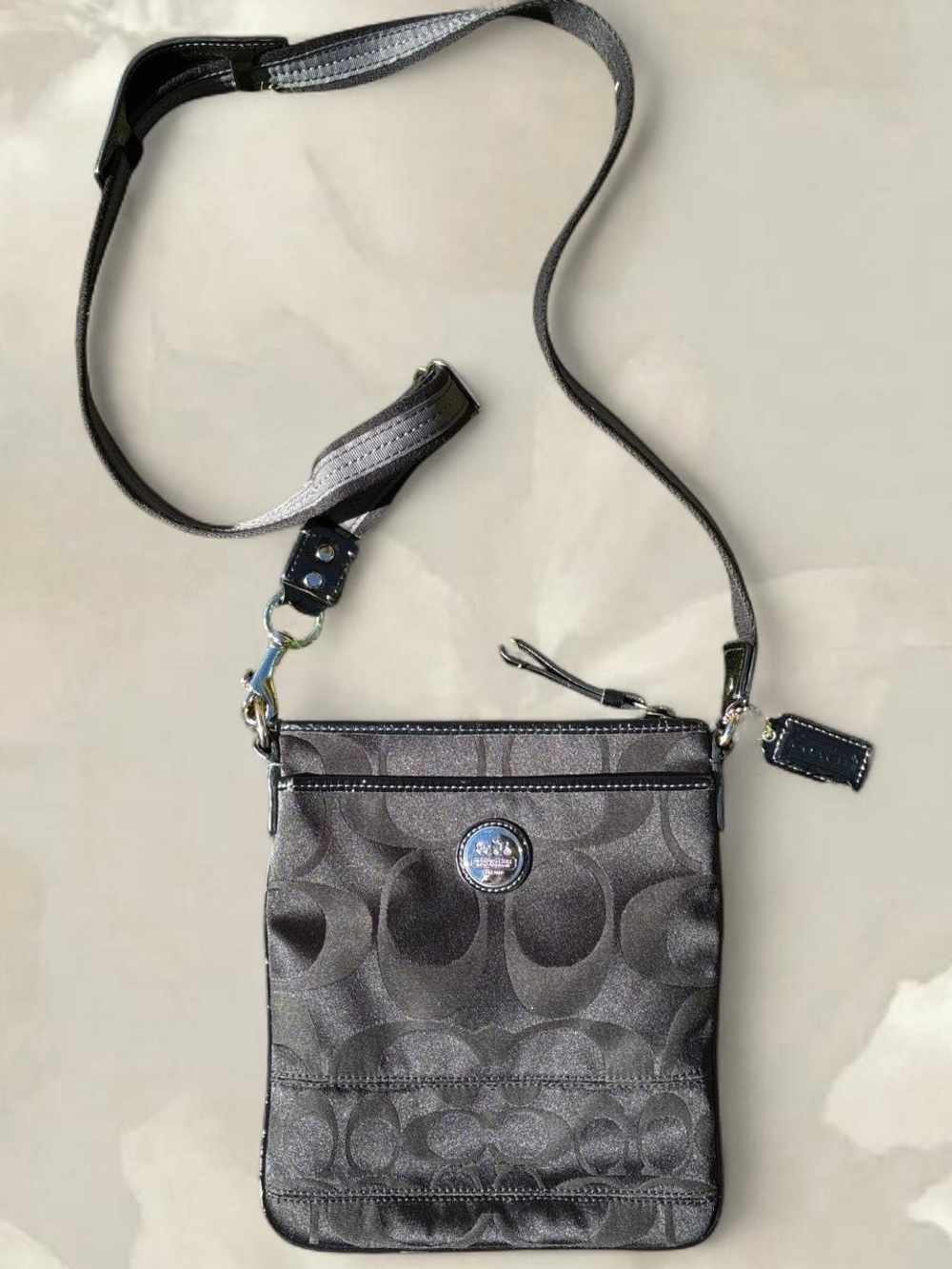 Coach Gray Signature Crossbody Bag